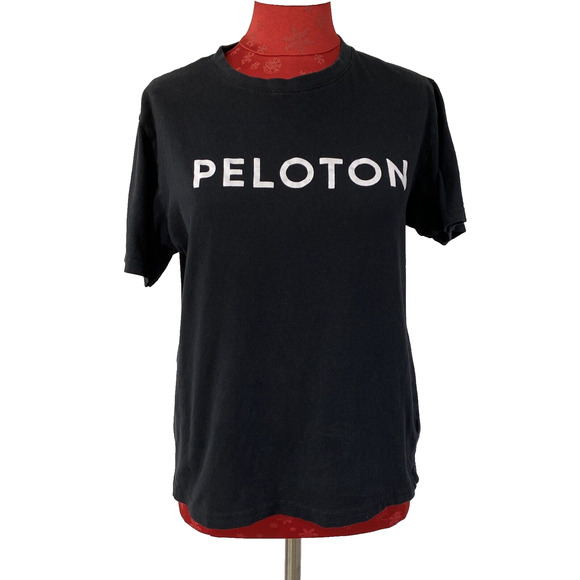 Peloton T-Shirt Size M Black Short Sleeve Tee Century 100 Rides Souvenir Top - Picture 1 of 5